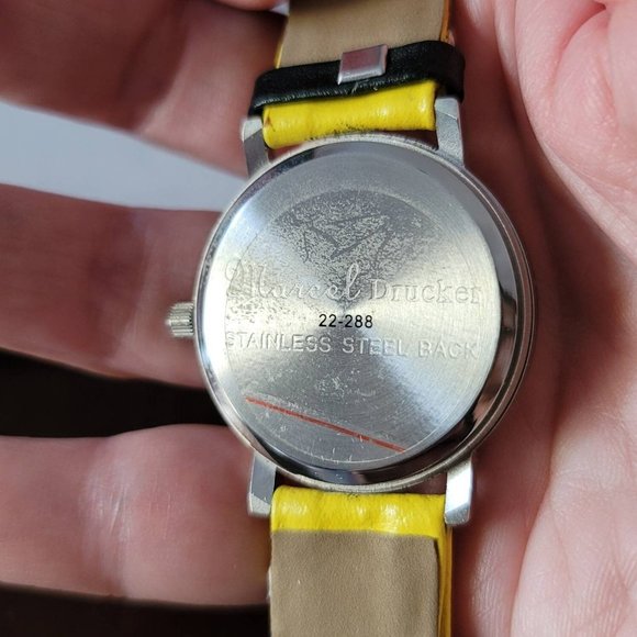 Vintage Marcel Drucker Signature Patchwork Leather Band Watch Original Box - Picture 7 of 7